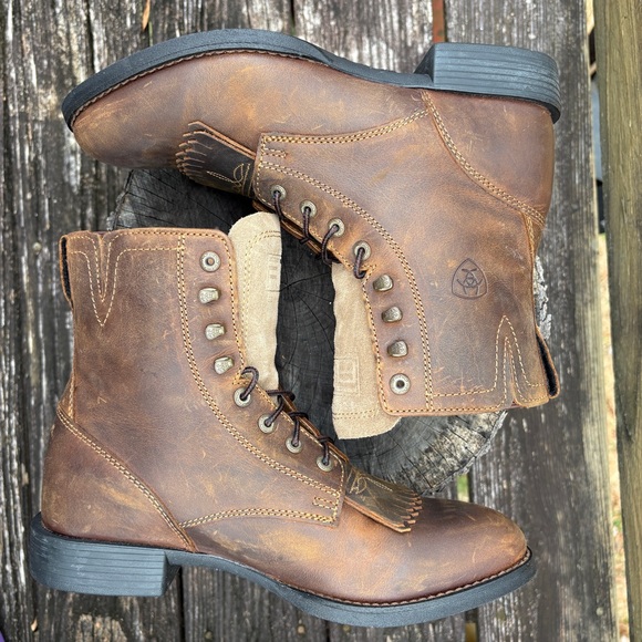 Ariat Heritage Lacer II Western Boots Distressed Brown size 8 - Picture 5 of 9